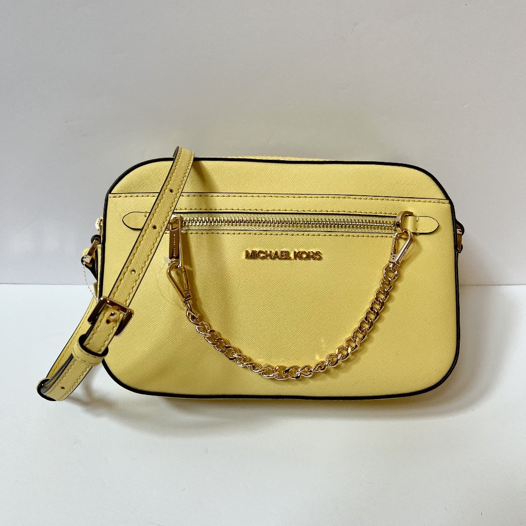 Michael Kors Jet Set Item Chain Crossbody Shoulder Bag Yellow Buttercup